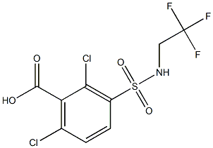 2,6-dichloro-3-[(2,2,2-trifluoroethyl)sulfamoyl]benzoic acid Struktur