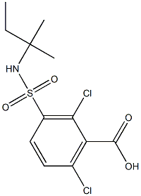 2,6-dichloro-3-[(2-methylbutan-2-yl)sulfamoyl]benzoic acid Struktur