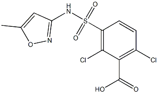 2,6-dichloro-3-[(5-methyl-1,2-oxazol-3-yl)sulfamoyl]benzoic acid Struktur