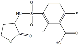 2,6-difluoro-3-[(2-oxooxolan-3-yl)sulfamoyl]benzoic acid Struktur