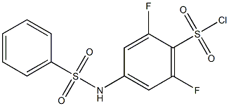 2,6-difluoro-4-[(phenylsulfonyl)amino]benzenesulfonyl chloride Struktur