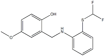 2-[({2-[(difluoromethyl)sulfanyl]phenyl}amino)methyl]-4-methoxyphenol Struktur