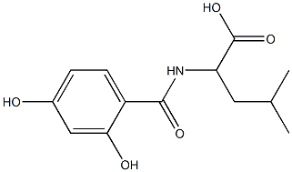 2-[(2,4-dihydroxybenzoyl)amino]-4-methylpentanoic acid Struktur