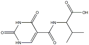 2-[(2,4-dioxo-1,2,3,4-tetrahydropyrimidin-5-yl)formamido]-3-methylbutanoic acid Struktur