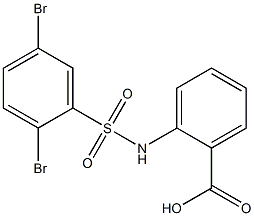 2-[(2,5-dibromobenzene)sulfonamido]benzoic acid Struktur