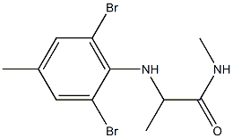 2-[(2,6-dibromo-4-methylphenyl)amino]-N-methylpropanamide Struktur