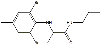 2-[(2,6-dibromo-4-methylphenyl)amino]-N-propylpropanamide Struktur