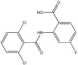 2-[(2,6-dichlorobenzene)amido]-4-fluorobenzoic acid Struktur