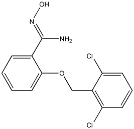 2-[(2,6-dichlorophenyl)methoxy]-N'-hydroxybenzene-1-carboximidamide Struktur