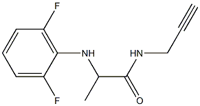 2-[(2,6-difluorophenyl)amino]-N-(prop-2-yn-1-yl)propanamide Struktur