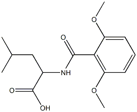 2-[(2,6-dimethoxyphenyl)formamido]-4-methylpentanoic acid Struktur