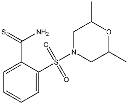 2-[(2,6-dimethylmorpholine-4-)sulfonyl]benzene-1-carbothioamide Struktur