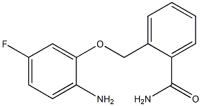 2-[(2-amino-5-fluorophenoxy)methyl]benzamide Struktur