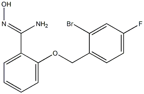 2-[(2-bromo-4-fluorobenzyl)oxy]-N'-hydroxybenzenecarboximidamide Struktur