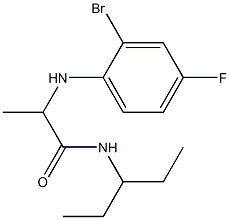 2-[(2-bromo-4-fluorophenyl)amino]-N-(pentan-3-yl)propanamide Struktur