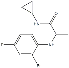 2-[(2-bromo-4-fluorophenyl)amino]-N-cyclopropylpropanamide Struktur