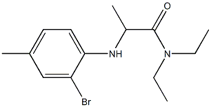 2-[(2-bromo-4-methylphenyl)amino]-N,N-diethylpropanamide Struktur