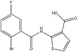 2-[(2-bromo-5-fluorobenzoyl)amino]thiophene-3-carboxylic acid Struktur