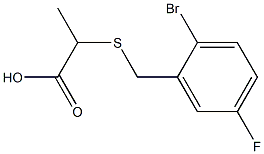 2-[(2-bromo-5-fluorobenzyl)thio]propanoic acid Struktur