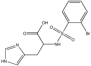 2-[(2-bromobenzene)sulfonamido]-3-(1H-imidazol-4-yl)propanoic acid Struktur