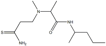 2-[(2-carbamothioylethyl)(methyl)amino]-N-(pentan-2-yl)propanamide Struktur