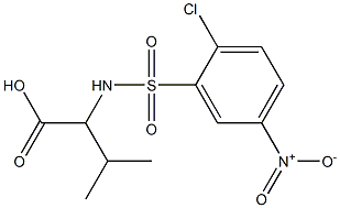 2-[(2-chloro-5-nitrobenzene)sulfonamido]-3-methylbutanoic acid Struktur