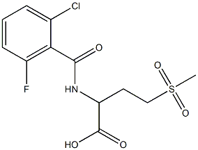 2-[(2-chloro-6-fluorophenyl)formamido]-4-methanesulfonylbutanoic acid Struktur