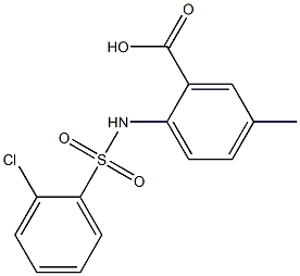 2-[(2-chlorobenzene)sulfonamido]-5-methylbenzoic acid Struktur