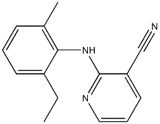 2-[(2-ethyl-6-methylphenyl)amino]pyridine-3-carbonitrile Struktur