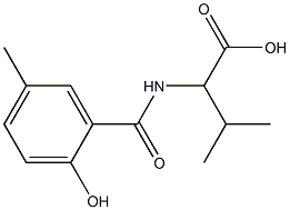 2-[(2-hydroxy-5-methylphenyl)formamido]-3-methylbutanoic acid Struktur