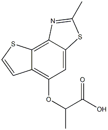 2-[(2-methylthieno[2,3-e][1,3]benzothiazol-5-yl)oxy]propanoic acid Struktur