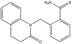 2-[(2-oxo-3,4-dihydroquinolin-1(2H)-yl)methyl]benzenecarbothioamide Struktur