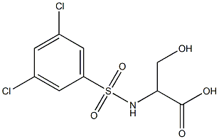 2-[(3,5-dichlorobenzene)sulfonamido]-3-hydroxypropanoic acid Struktur