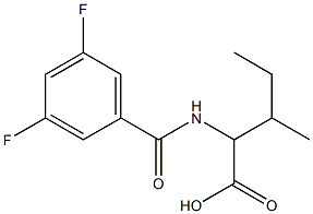 2-[(3,5-difluorophenyl)formamido]-3-methylpentanoic acid Struktur