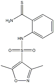 2-[(3,5-dimethyl-1,2-oxazole-4-)sulfonamido]benzene-1-carbothioamide Struktur