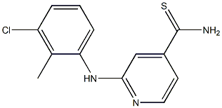 2-[(3-chloro-2-methylphenyl)amino]pyridine-4-carbothioamide Struktur