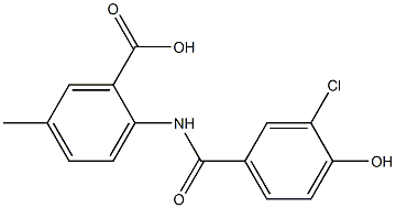 2-[(3-chloro-4-hydroxybenzene)amido]-5-methylbenzoic acid Struktur