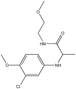 2-[(3-chloro-4-methoxyphenyl)amino]-N-(2-methoxyethyl)propanamide Struktur