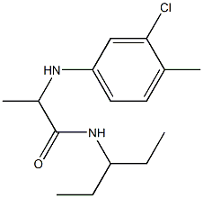 2-[(3-chloro-4-methylphenyl)amino]-N-(pentan-3-yl)propanamide Struktur