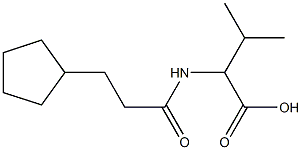 2-[(3-cyclopentylpropanoyl)amino]-3-methylbutanoic acid Struktur