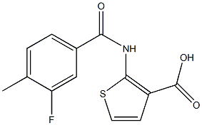 2-[(3-fluoro-4-methylbenzoyl)amino]thiophene-3-carboxylic acid Struktur