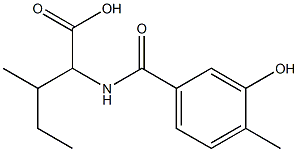 2-[(3-hydroxy-4-methylbenzoyl)amino]-3-methylpentanoic acid Struktur