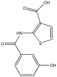 2-[(3-hydroxybenzoyl)amino]thiophene-3-carboxylic acid Struktur