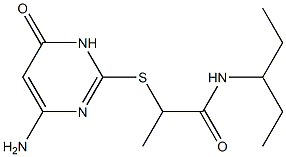 2-[(4-amino-6-oxo-1,6-dihydropyrimidin-2-yl)sulfanyl]-N-(pentan-3-yl)propanamide Struktur