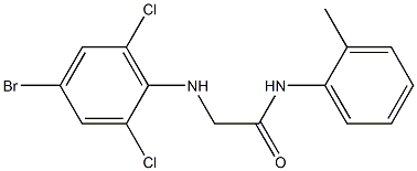 2-[(4-bromo-2,6-dichlorophenyl)amino]-N-(2-methylphenyl)acetamide Struktur