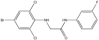 2-[(4-bromo-2,6-dichlorophenyl)amino]-N-(3-fluorophenyl)acetamide Struktur