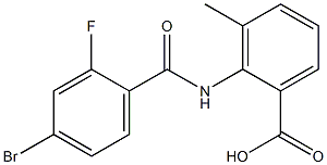 2-[(4-bromo-2-fluorobenzene)amido]-3-methylbenzoic acid Struktur