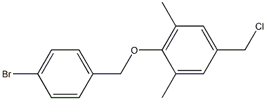 2-[(4-bromophenyl)methoxy]-5-(chloromethyl)-1,3-dimethylbenzene Struktur