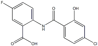 2-[(4-chloro-2-hydroxybenzene)amido]-5-fluorobenzoic acid Struktur