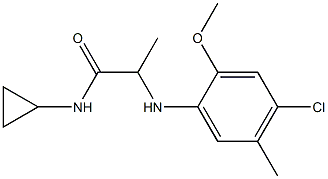 2-[(4-chloro-2-methoxy-5-methylphenyl)amino]-N-cyclopropylpropanamide Struktur